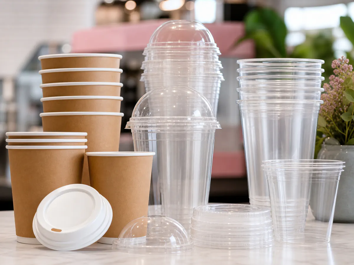 To-go-Becher und passende Deckel für Kaffee und Kaltgetränke