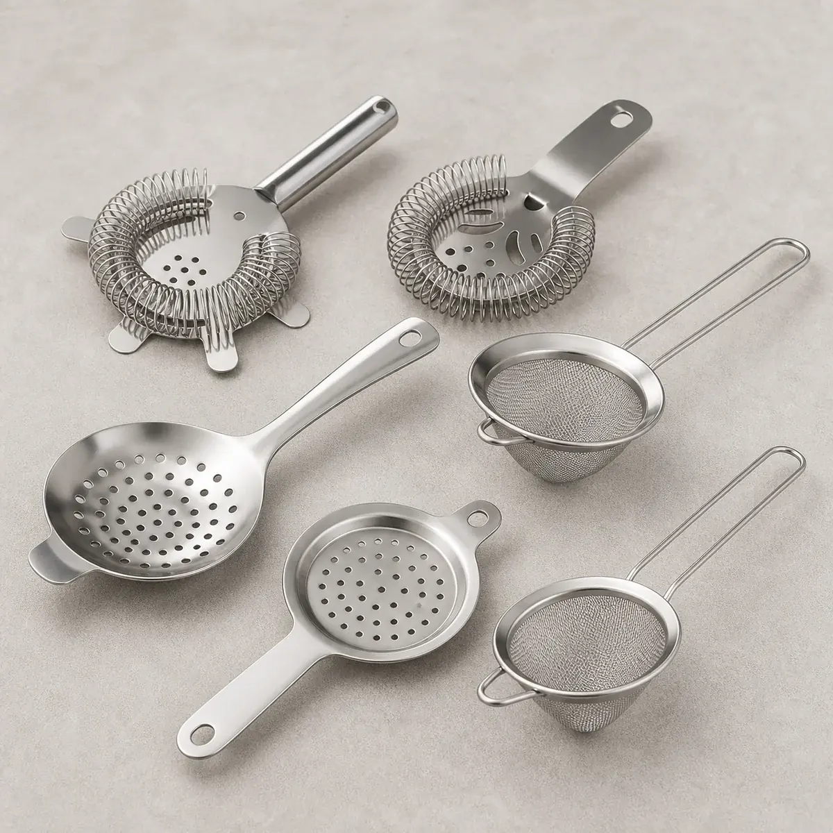 Barsiebe und Cocktail-Strainer aus Edelstahl