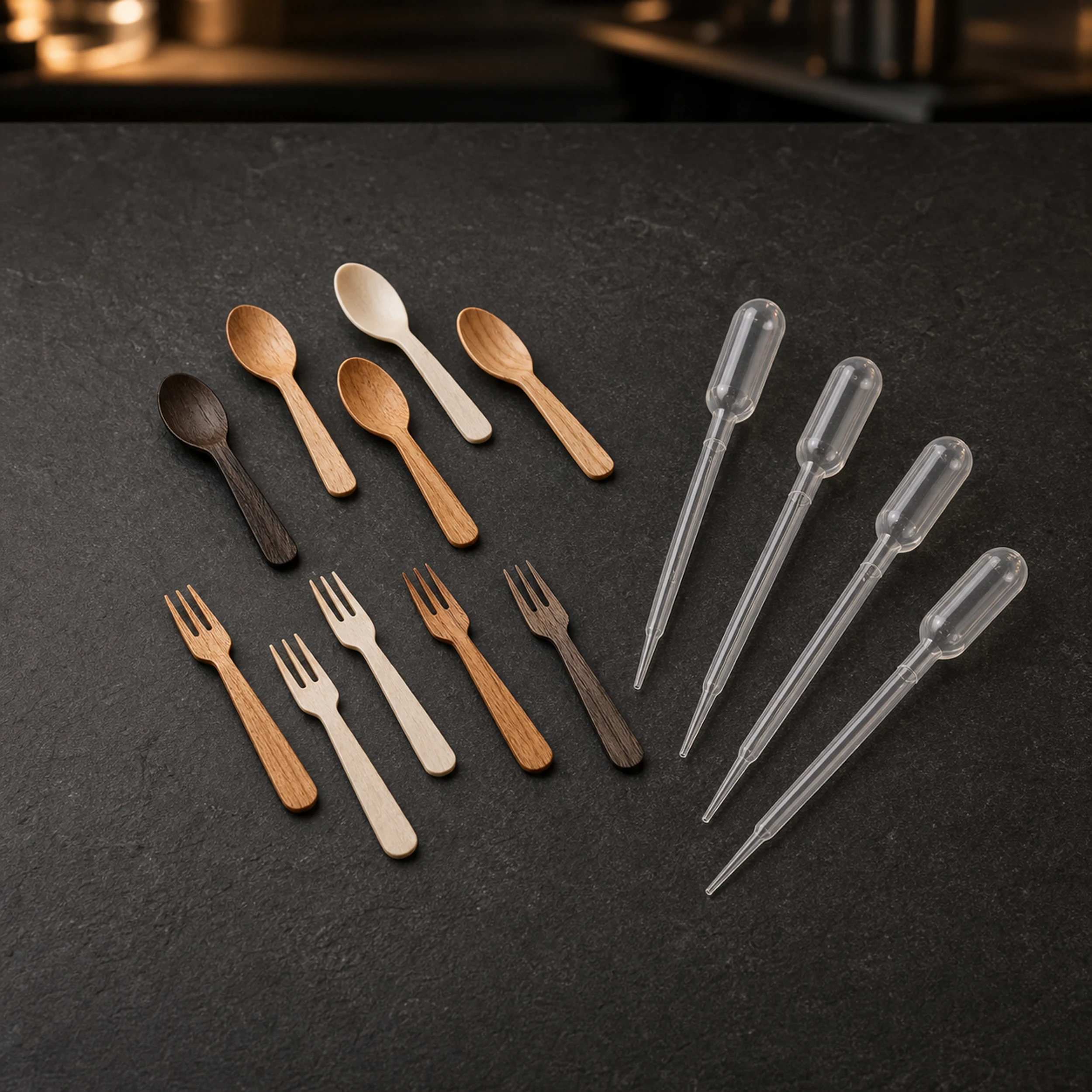 Mini-Fingerfood-Besteck und Dosierpipetten