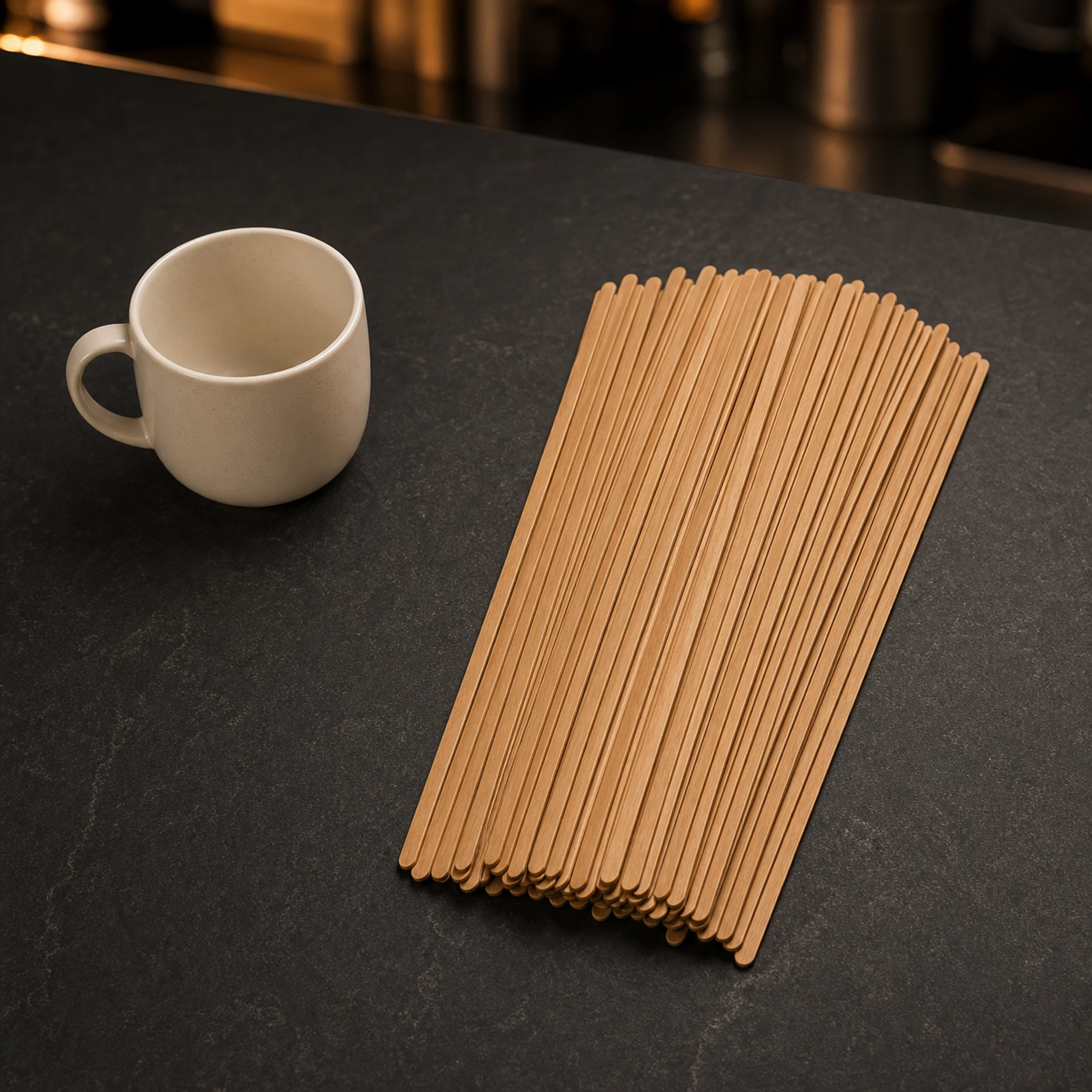 Flache Kaffeerührstäbchen