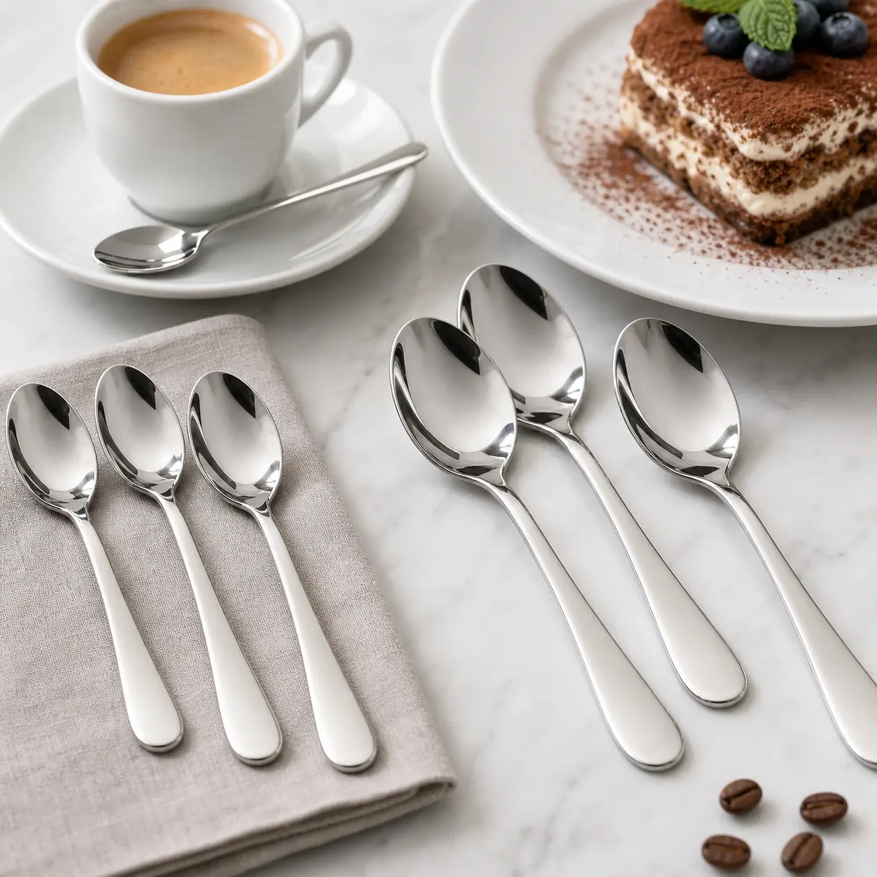 Kaffee- und Dessertlöffel aus Edelstahl