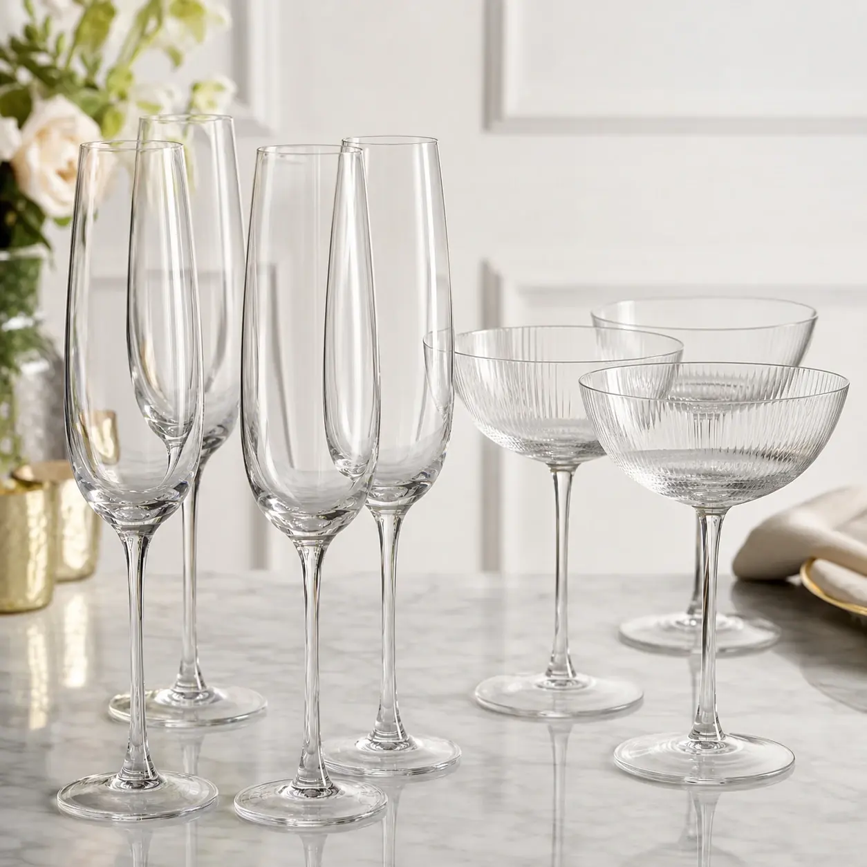 Sekt- und Champagnergläser aus klarem Glas