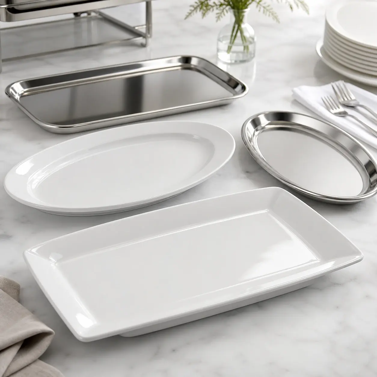 Servierplatten und Buffetplatten für Gastronomie
