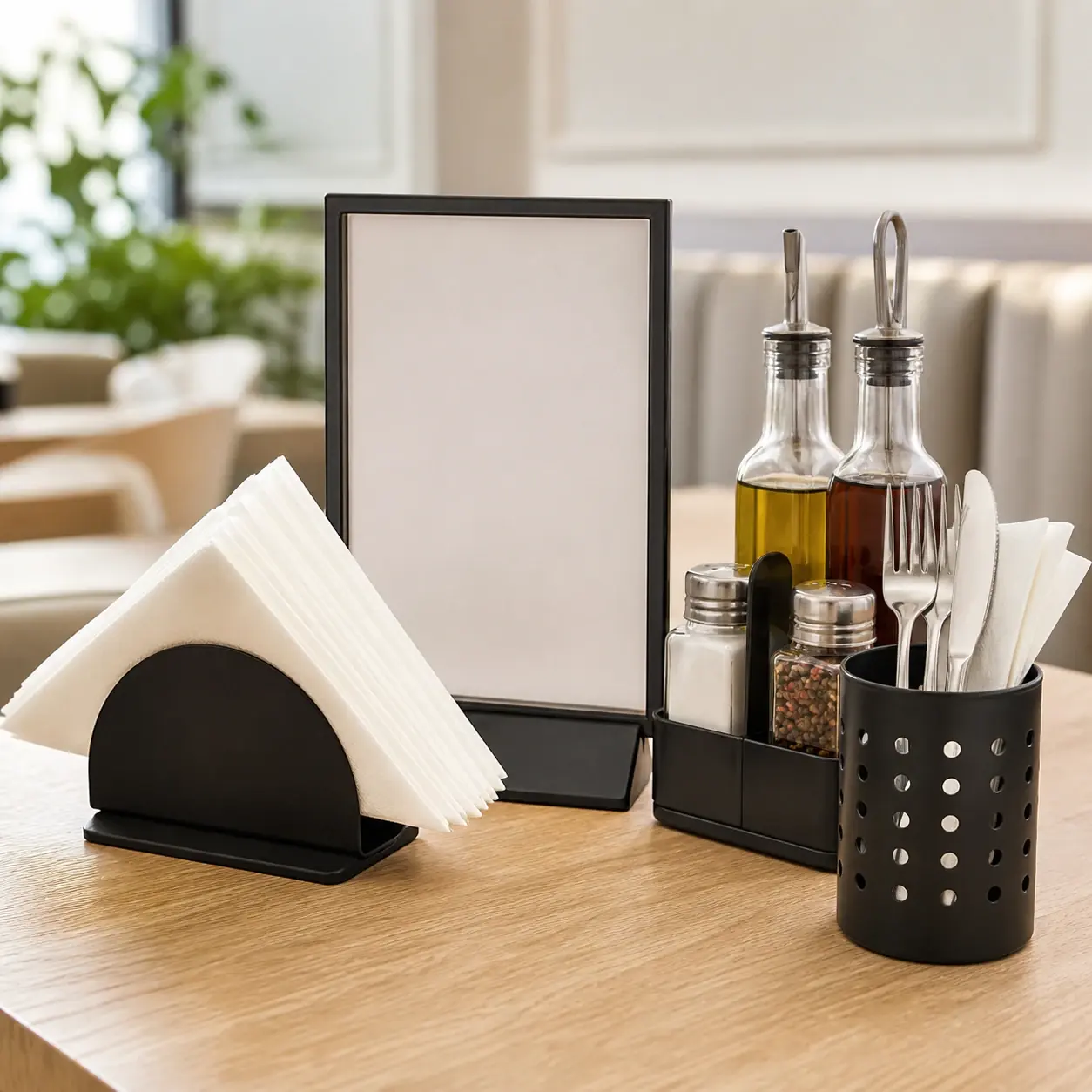 Tischaccessoires für Service und gedeckten Tisch