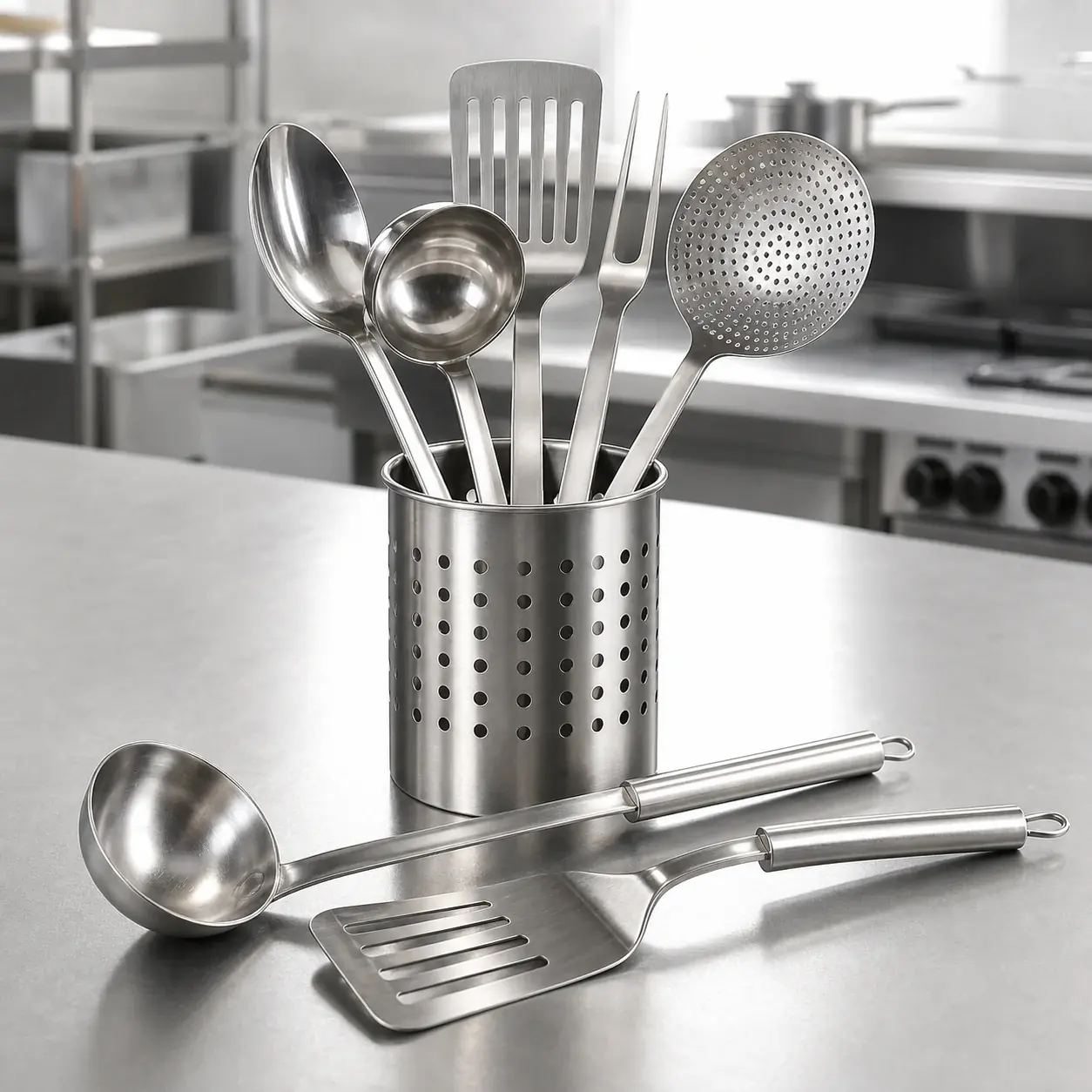 Kochutensilien aus Edelstahl für Gastronomie