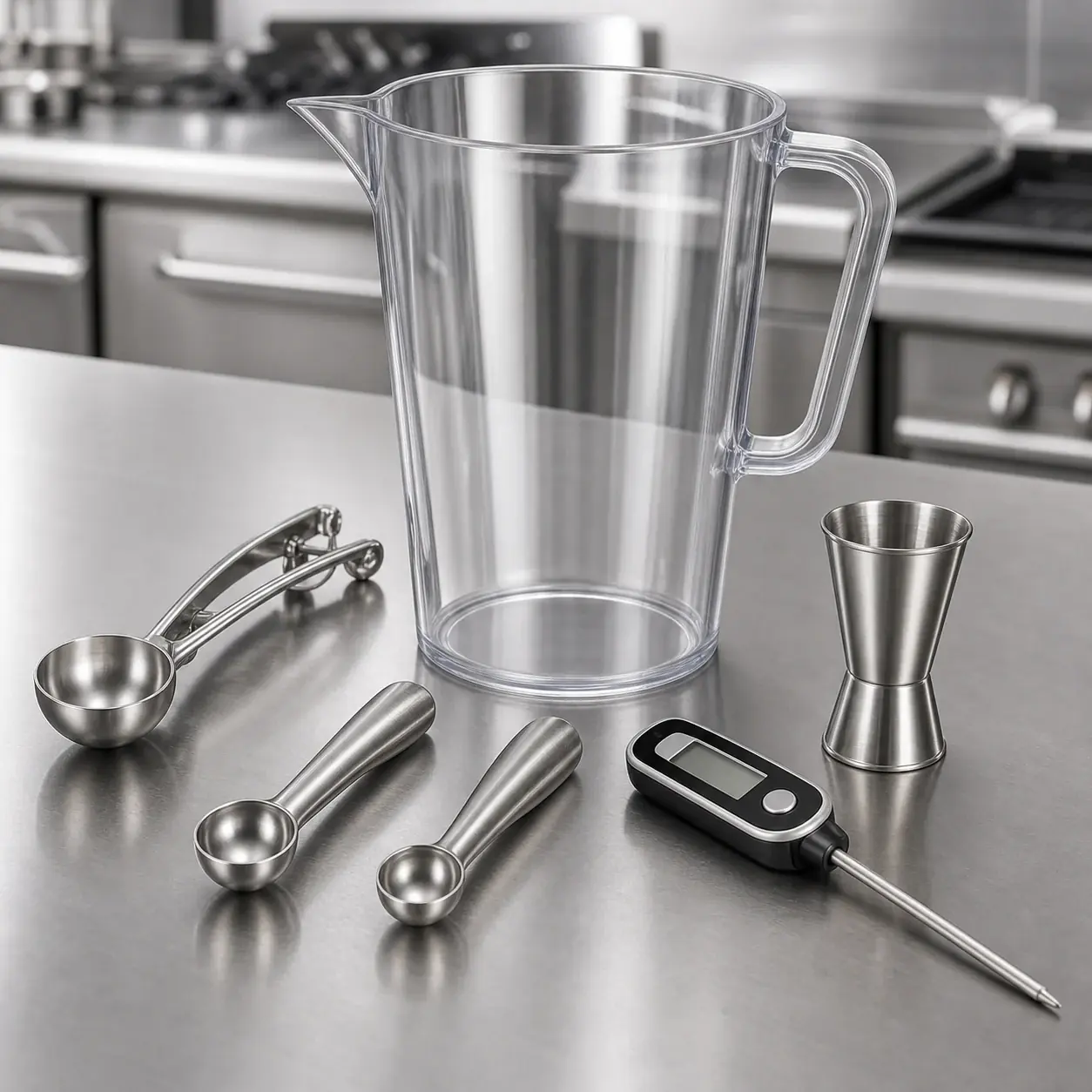 Messbecher, Portionierer und Thermometer für Gastronomie
