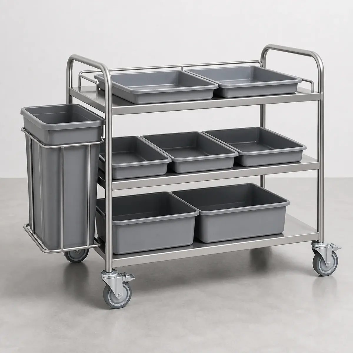 Abräumwagen mit Wannen für Gastronomie-Service