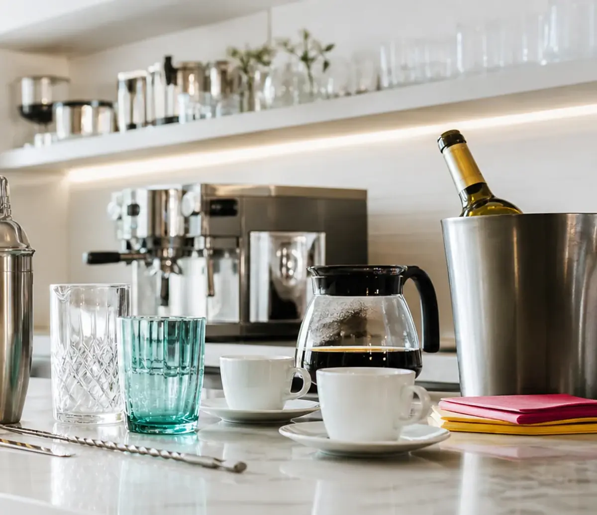 Hochwertige Cocktail-Shaker und Edelstahl-Barwerkzeug