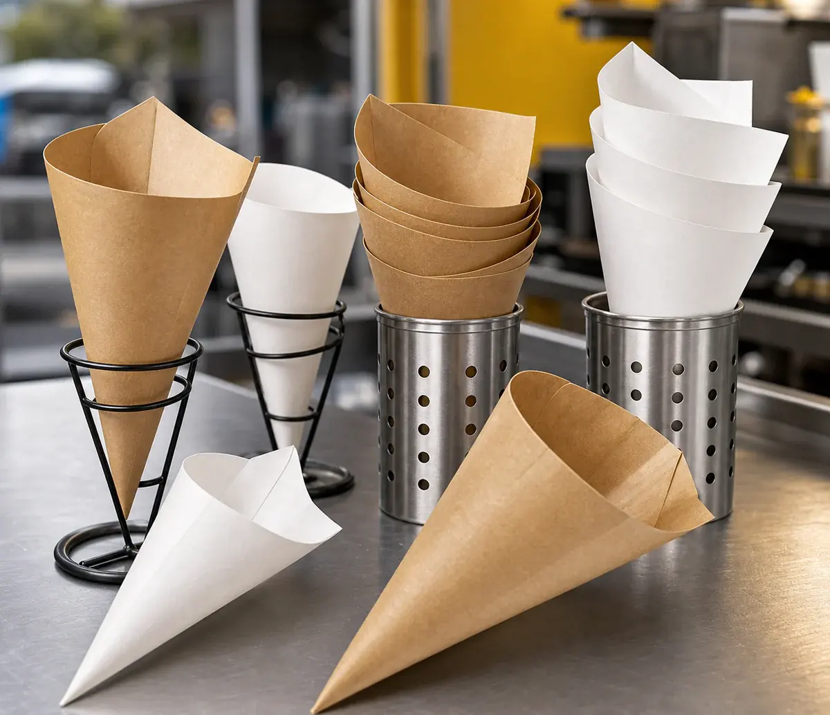 Spitztüten und Pommestüten für To-go-Verpackung