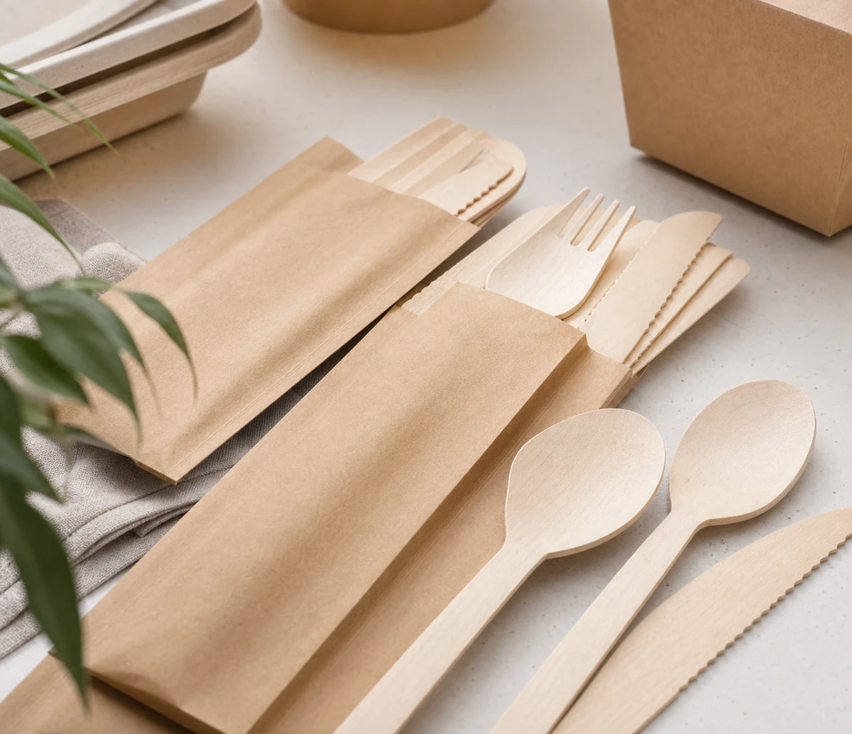 Einwegbesteck & To-go-Besteck als Gastro-Nahaufnahme bei Playflip