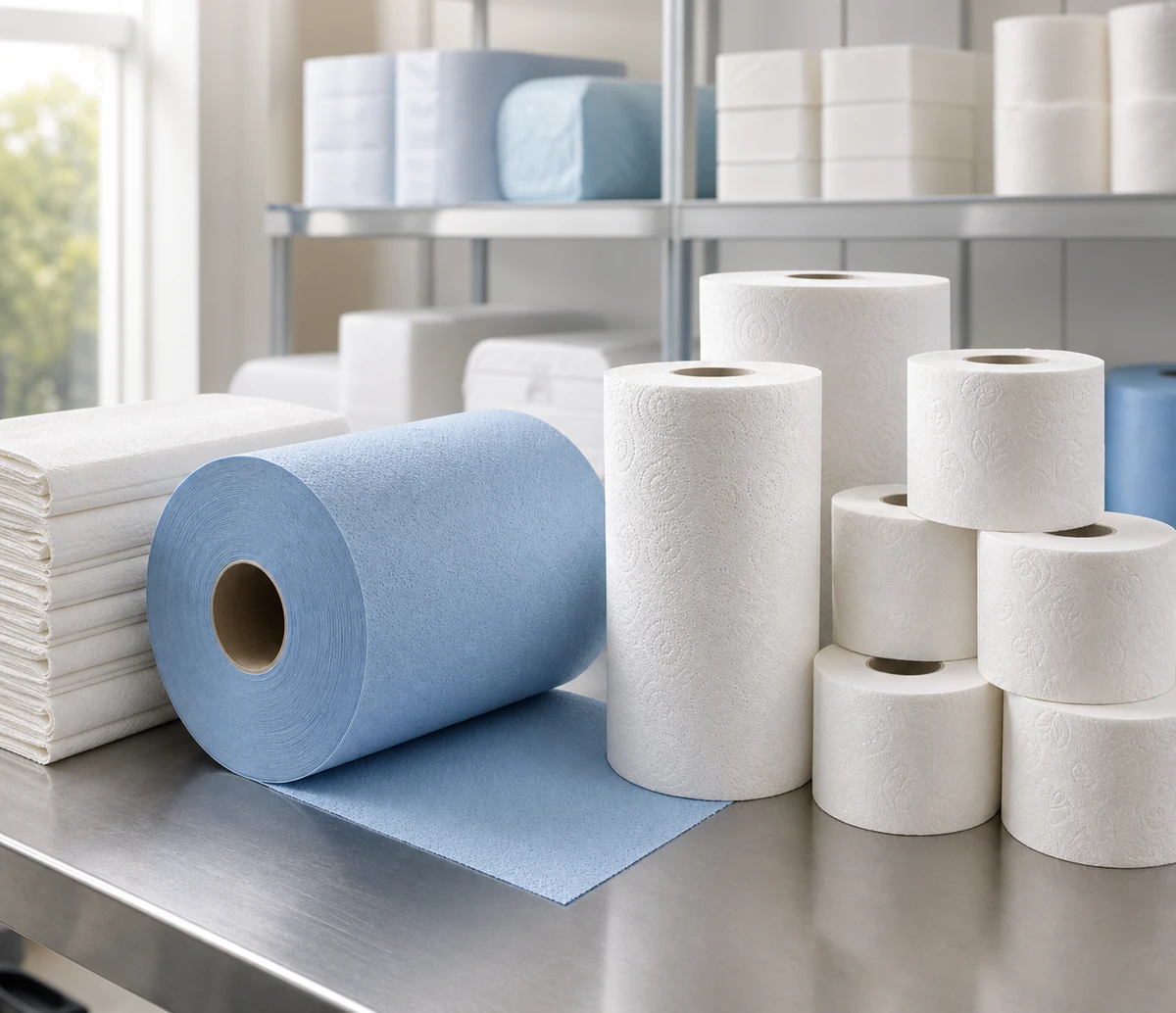 Nahaufnahme von Hygienepapieren