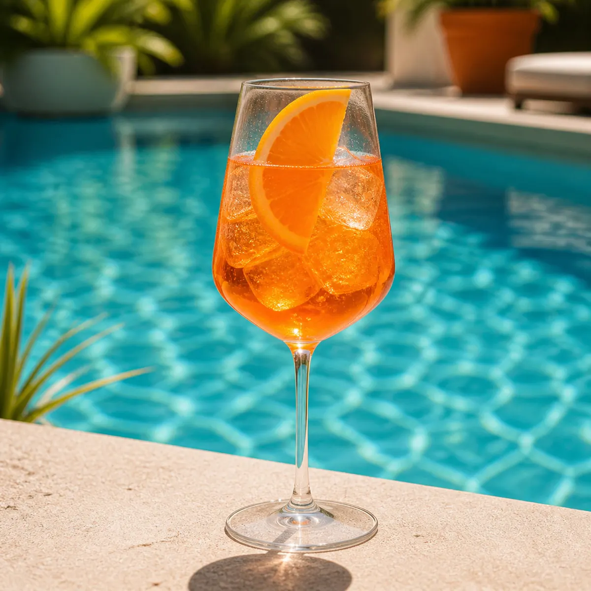Bunte Mehrweg-Gläser am Pool